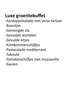 Luxe groentebuffet -30p